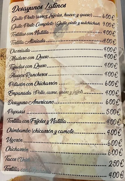 menu 1 of Bar Restaurante Córdoba