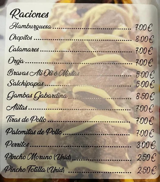 menu 0 of Bar Restaurante Córdoba