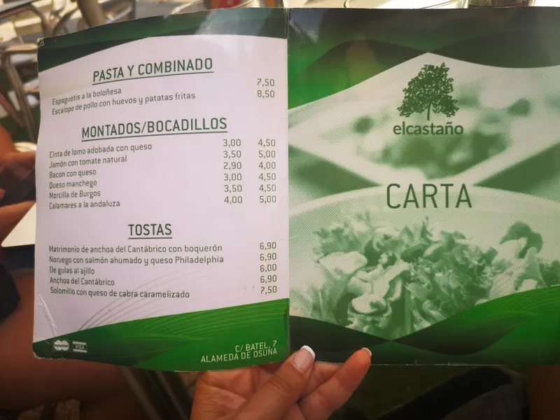 menu 1 of Bar El Paraíso