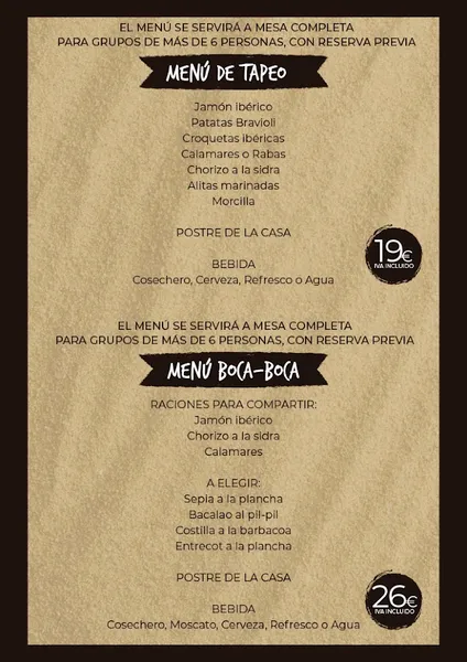menu 2 of Cafetería "Café Iliada" LUNES Y MARTES CERRADO
