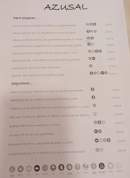 menu 0 of Restaurante Azusal