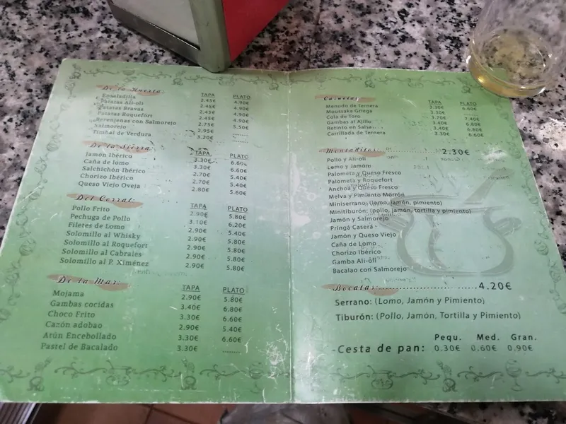 menu 0 of Restaurante La Cuchara Andaluza