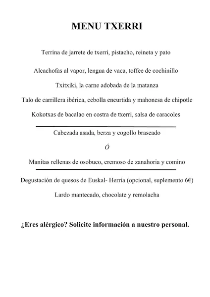 menu 0 of Odoloste Restaurante