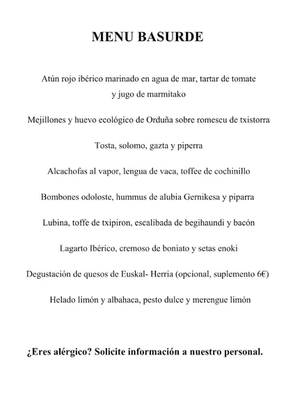 menu 1 of Odoloste Restaurante