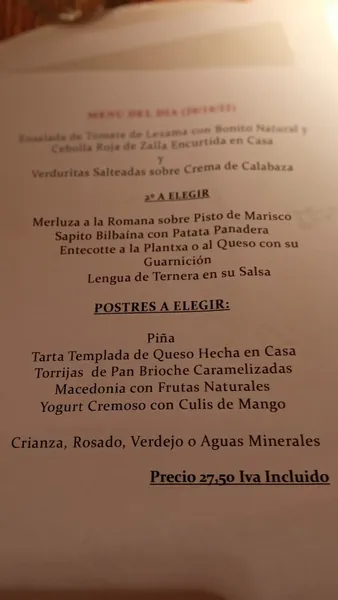 menu 2 of Restaurante "Nicolás"