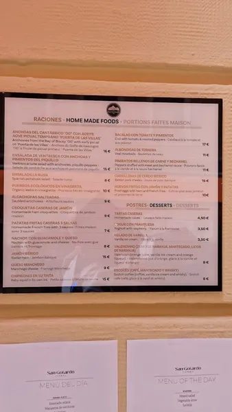 menu 0 of Restaurante San Gotardo