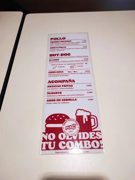 menu 2 of Mike's Burger House