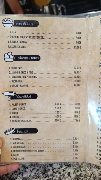 menu 0 of Bar restaurante El Tamboril de Alberto