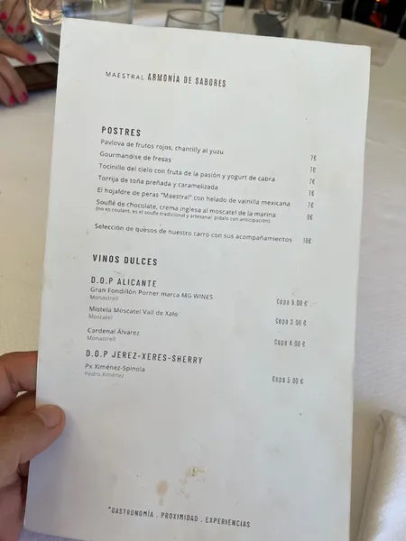 menu 2 of RESTAURANTE MAESTRAL