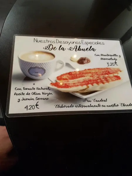 menu 0 of La Tahona de la Abuela Caffe