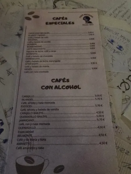 menu 0 of Café Bécquer