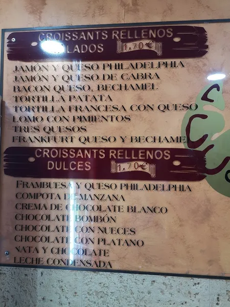 menu 1 of Croissantería París