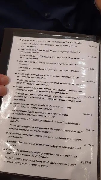 menu 2 of Bar Yebra