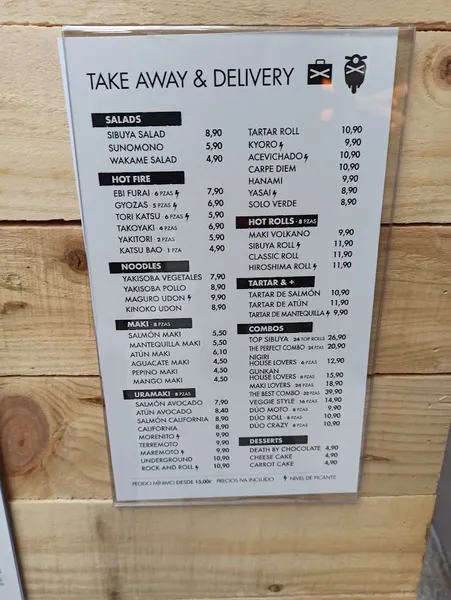 menu 1 of Sibuya Urban Sushi Bar