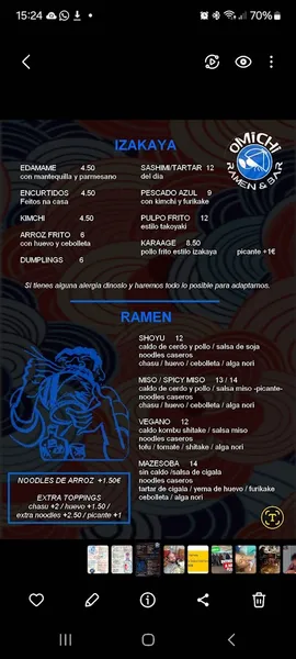 menu 1 of Omichi Ramen&Bar
