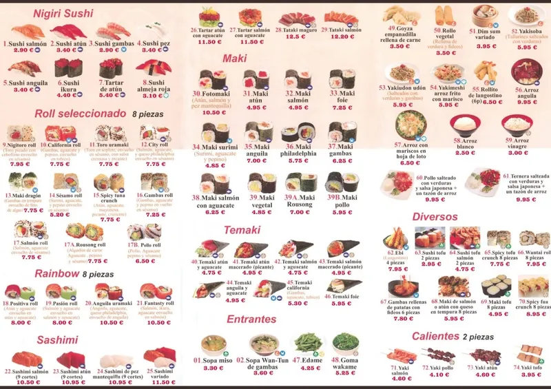 menu 2 of Restaurante Asiático Osaka Sushi