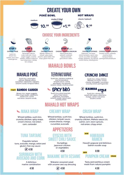 menu 0 of Mahalo Poké