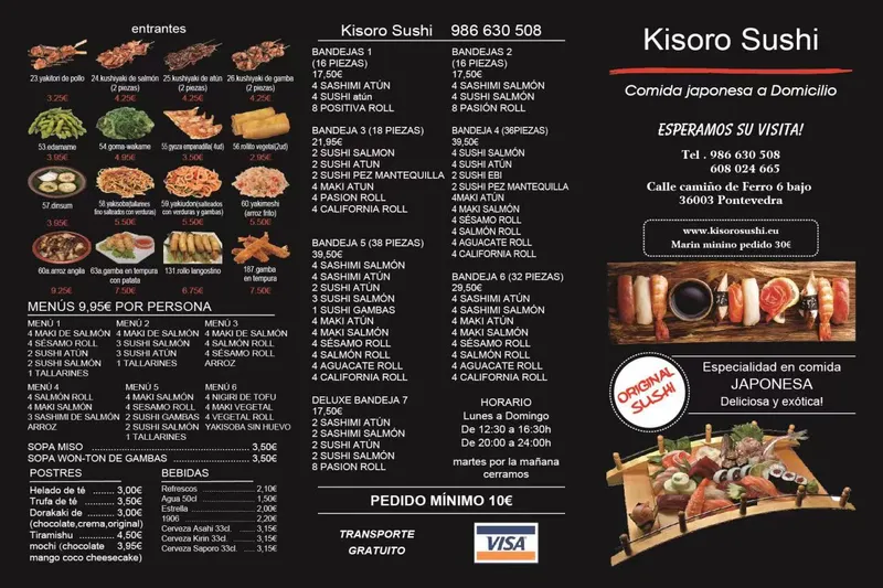 menu 0 of KISORO SUSHI