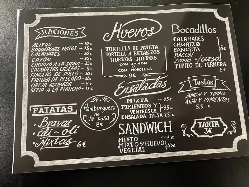 menu 1 of Café Bar Molinero