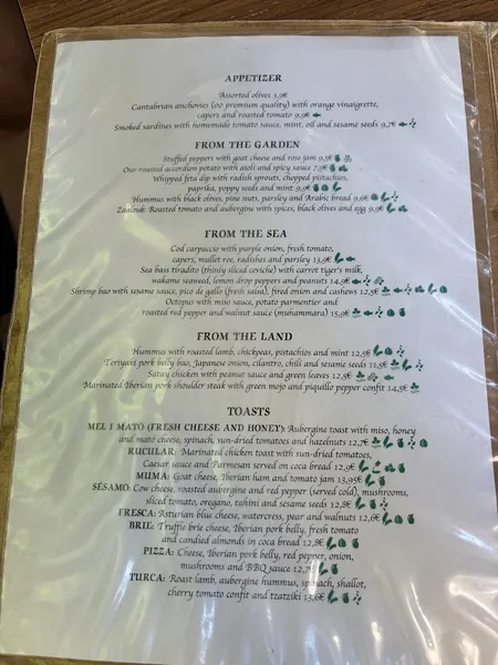 menu 2 of La Alcoba Azul - Tapas