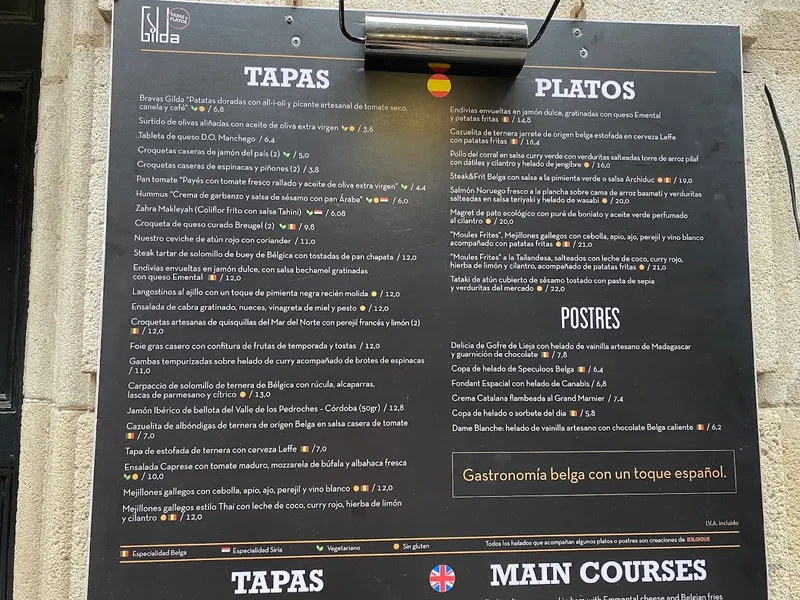 menu 0 of Gilda by Belgious