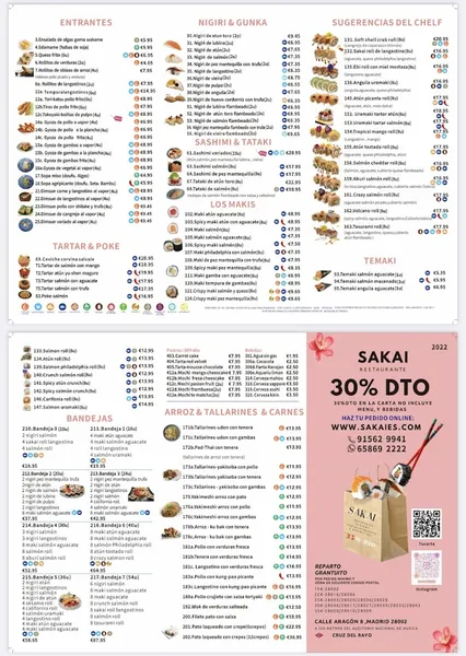 menu 0 of Restaurante Sakai