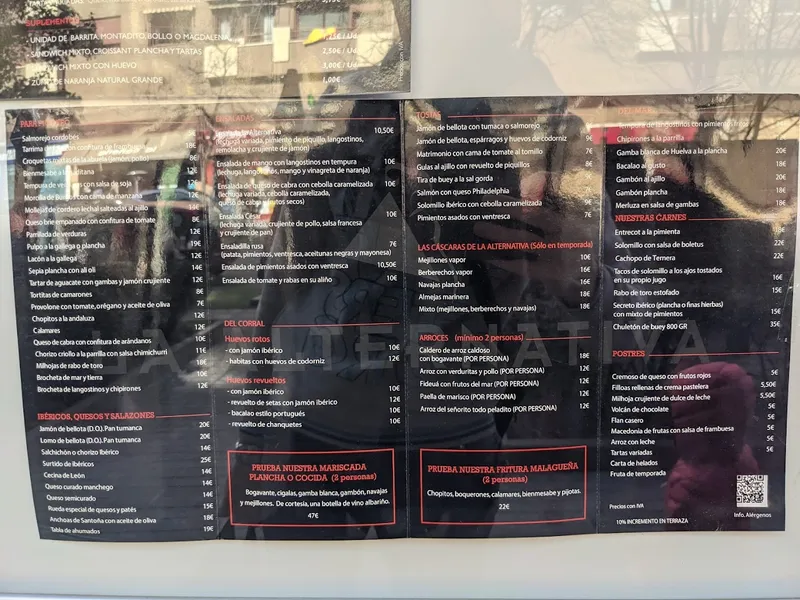 menu 0 of Bar La Alternativa Mirasierra