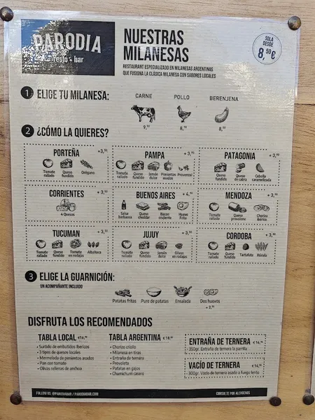 menu 1 of Parodia Bar | Milanesas & Empanadas