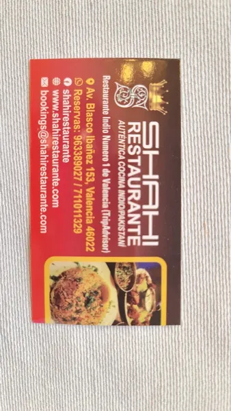 menu 0 of SHAHI Restaurante Indio Pakistani - Buffet & A la Carta (حلال)