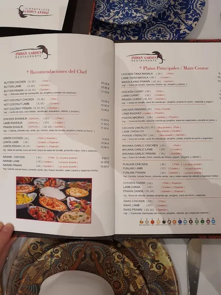 menu 2 of Restaurante Indian Garden
