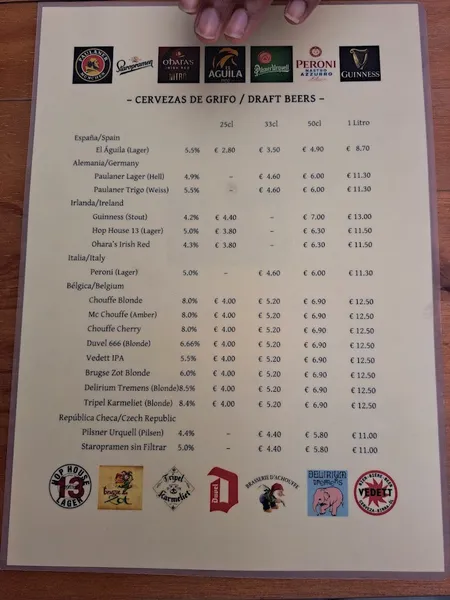 menu 0 of Cervecería Untertürkheim Malaga