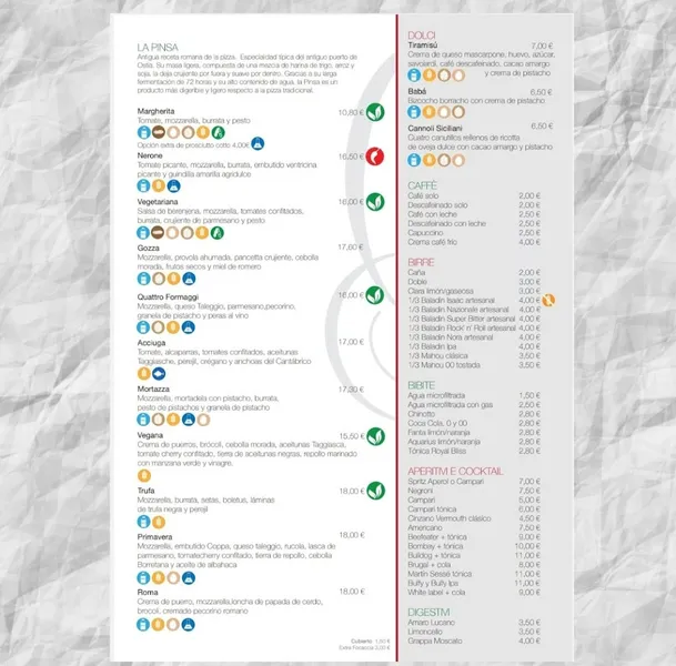menu 1 of Gustazio Gastrobar (Pinsa Romana & gastronomía italiana)