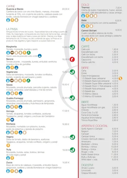 menu 2 of Gustazio Gastrobar (Pinsa Romana & gastronomía italiana)