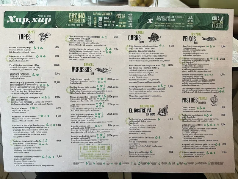 menu 0 of Xup Xup