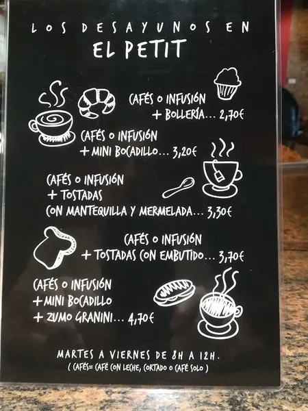 menu 1 of Petit Bar