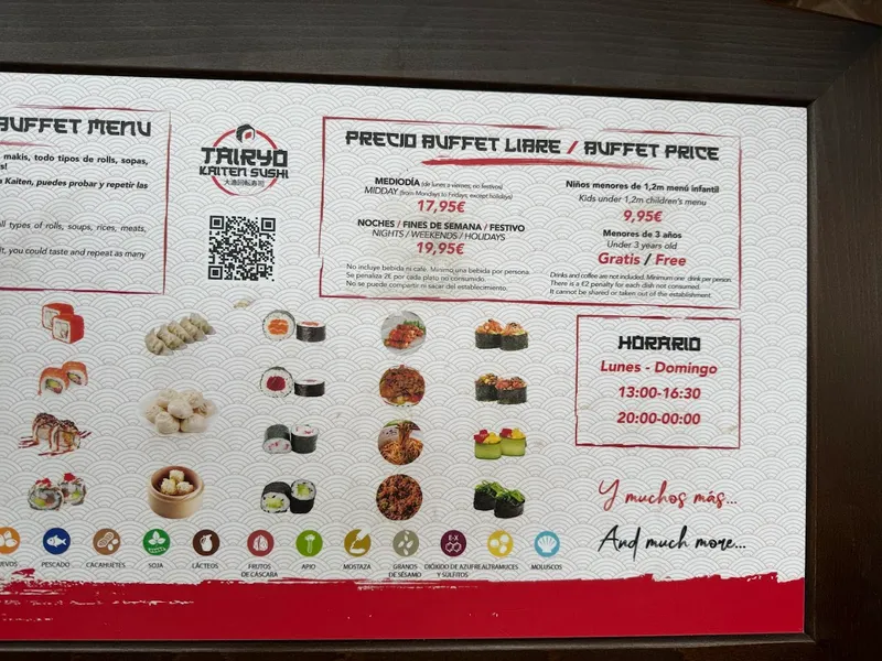 menu 1 of Tairyo Kaiten Sushi