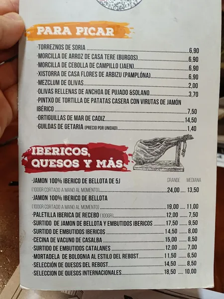 menu 1 of El Rebost de Sant Antoni