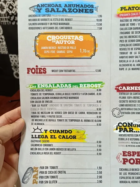 menu 2 of El Rebost de Sant Antoni