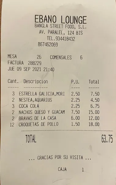 menu 0 of Ebano Lounge & Restaurant