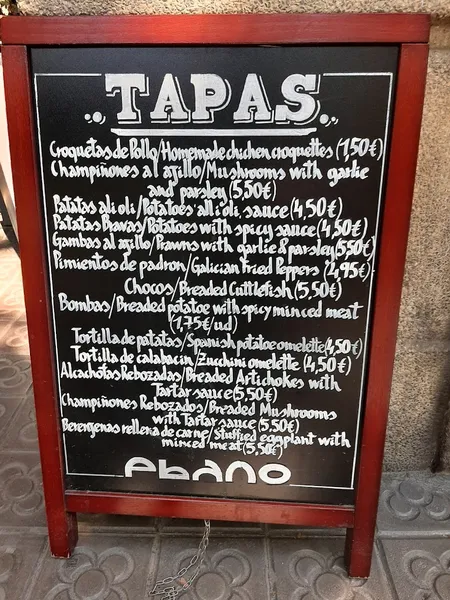 menu 1 of Ebano Lounge & Restaurant