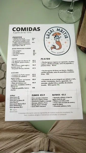 menu 0 of Lasai, Maitia