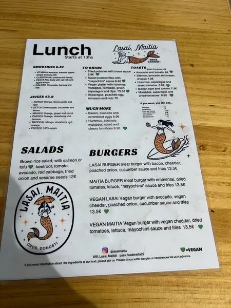 menu 1 of Lasai, Maitia