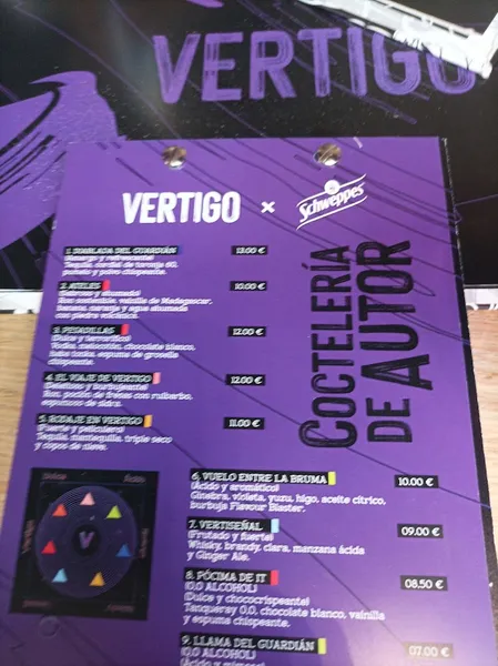 menu 2 of Vertigo Restaurante