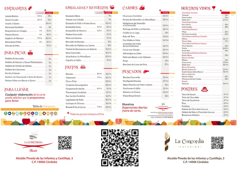 menu 0 of Mesón La Concordia