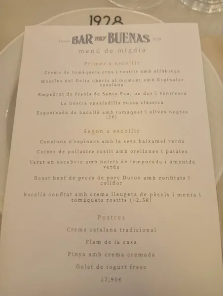 menu 0 of Bar Muy Buenas