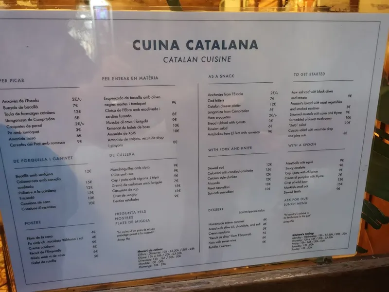 menu 2 of Bar Muy Buenas