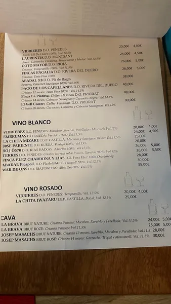 menu 1 of Alegoría Restaurante Barcelona