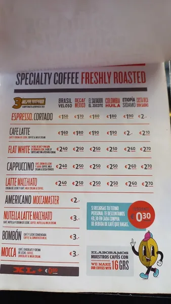 menu 1 of Santa Coffee Soho