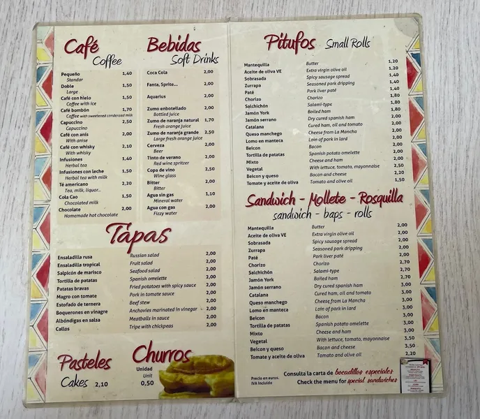 menu 1 of Cafetería Framil