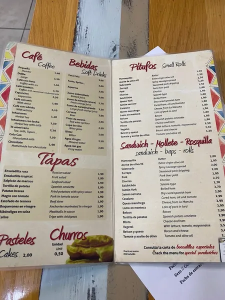 menu 2 of Cafetería Framil